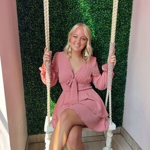 Sinclair Smocked Waist Mini Dress - Blush